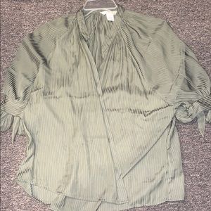 Army green button up shirt